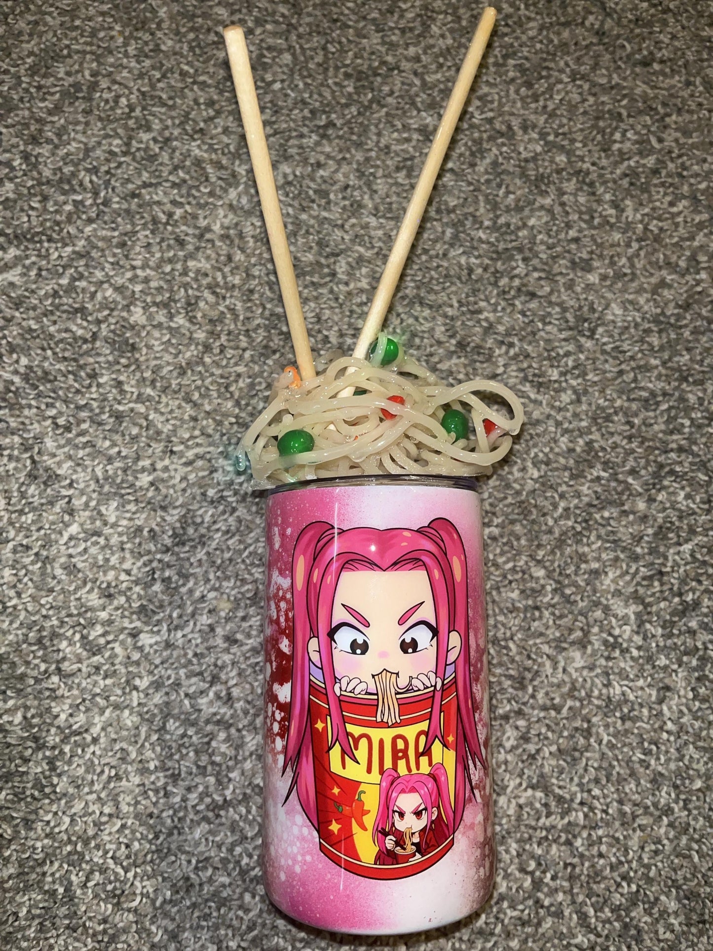 K-Pop Demon Hunters Ramen Tumbler with Magnetic Topper | Anime Cup | Kawaii Drinkware | Rumi, Zoey, Mira | Custom Name | 12oz-30oz