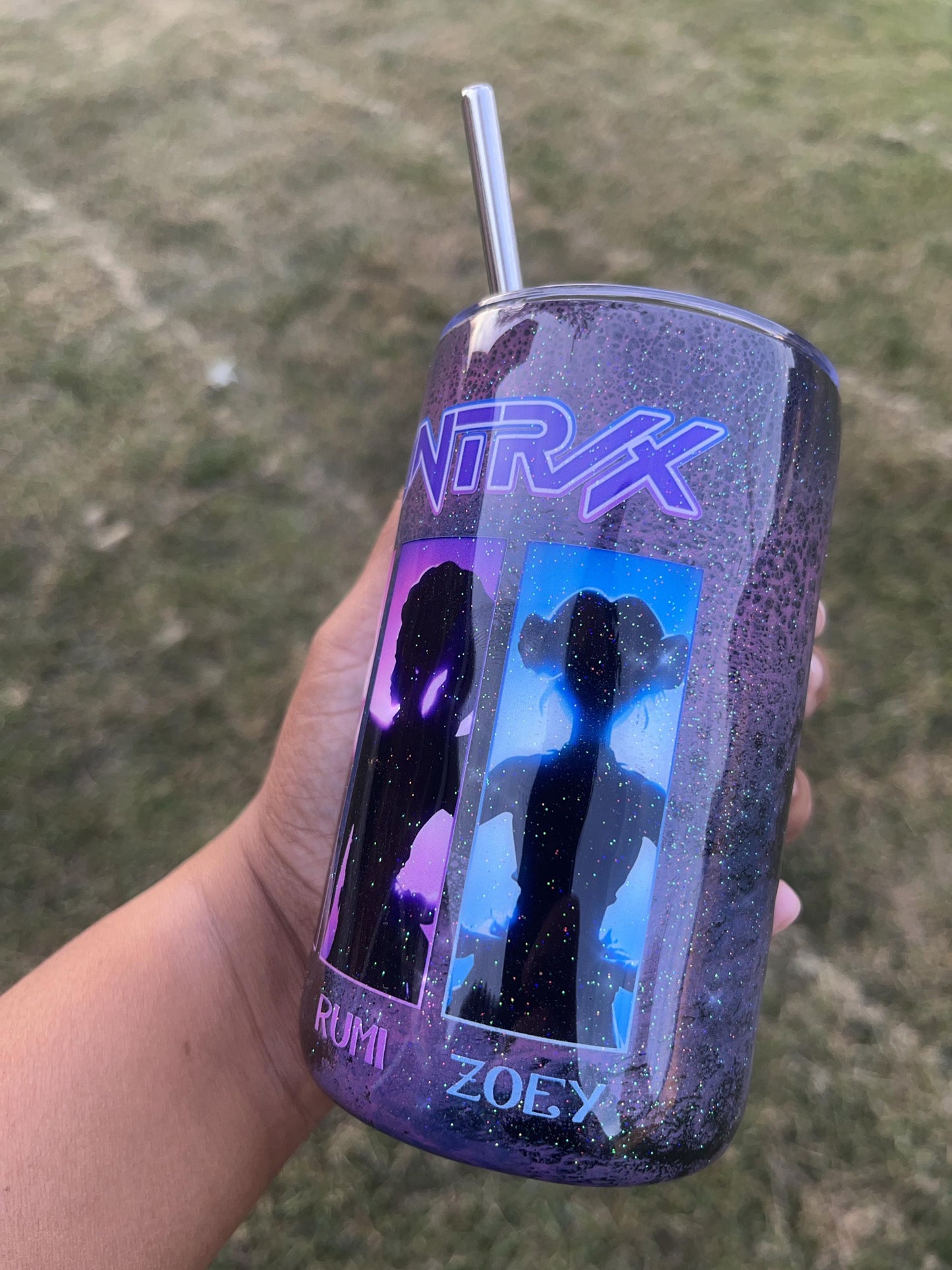 HUNTR/X Galaxy Tumbler – Featuring Rumi, Mira & Zoey Available in 12oz, 20oz, and 30oz