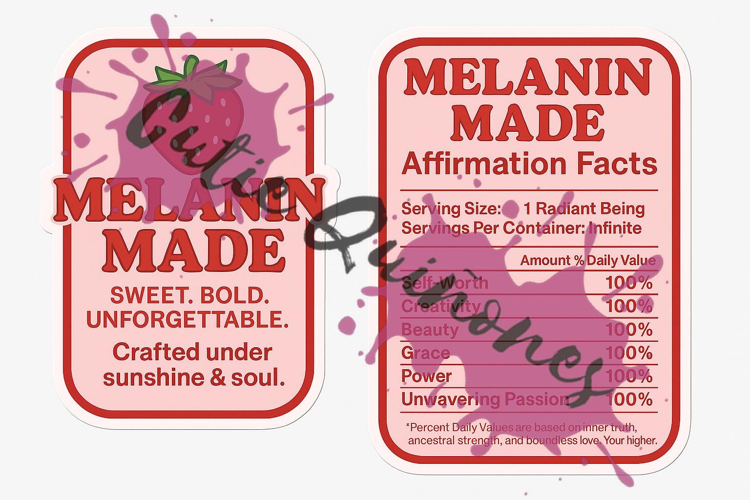 Melanin Made Strawberry Label