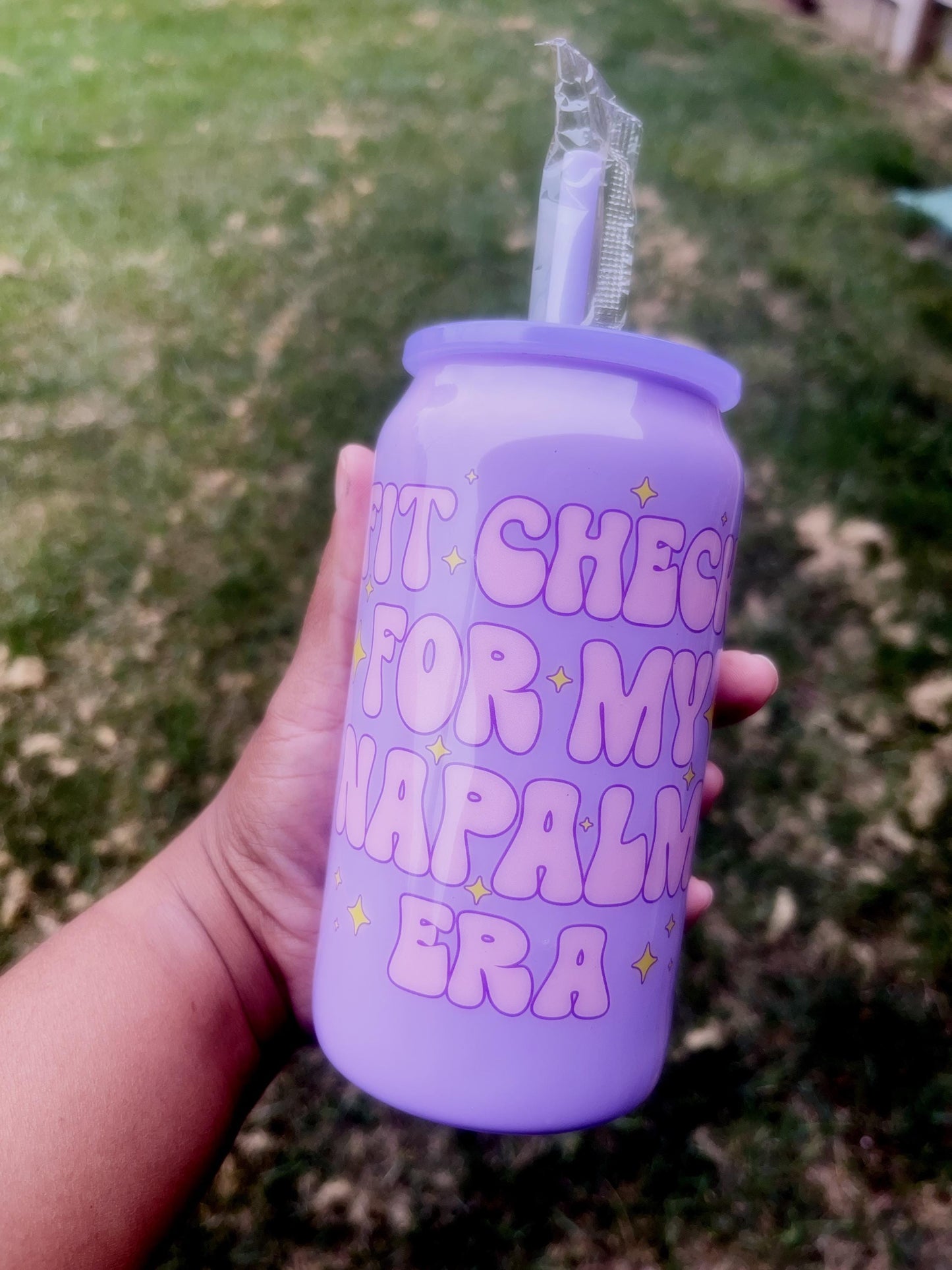 Kpop Napalm Era Tumbler | 16 oz Stainless Steel Can Cup with Straw