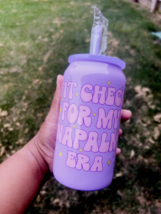 Kpop Napalm Era Tumbler | 16 oz Stainless Steel Can Cup with Straw