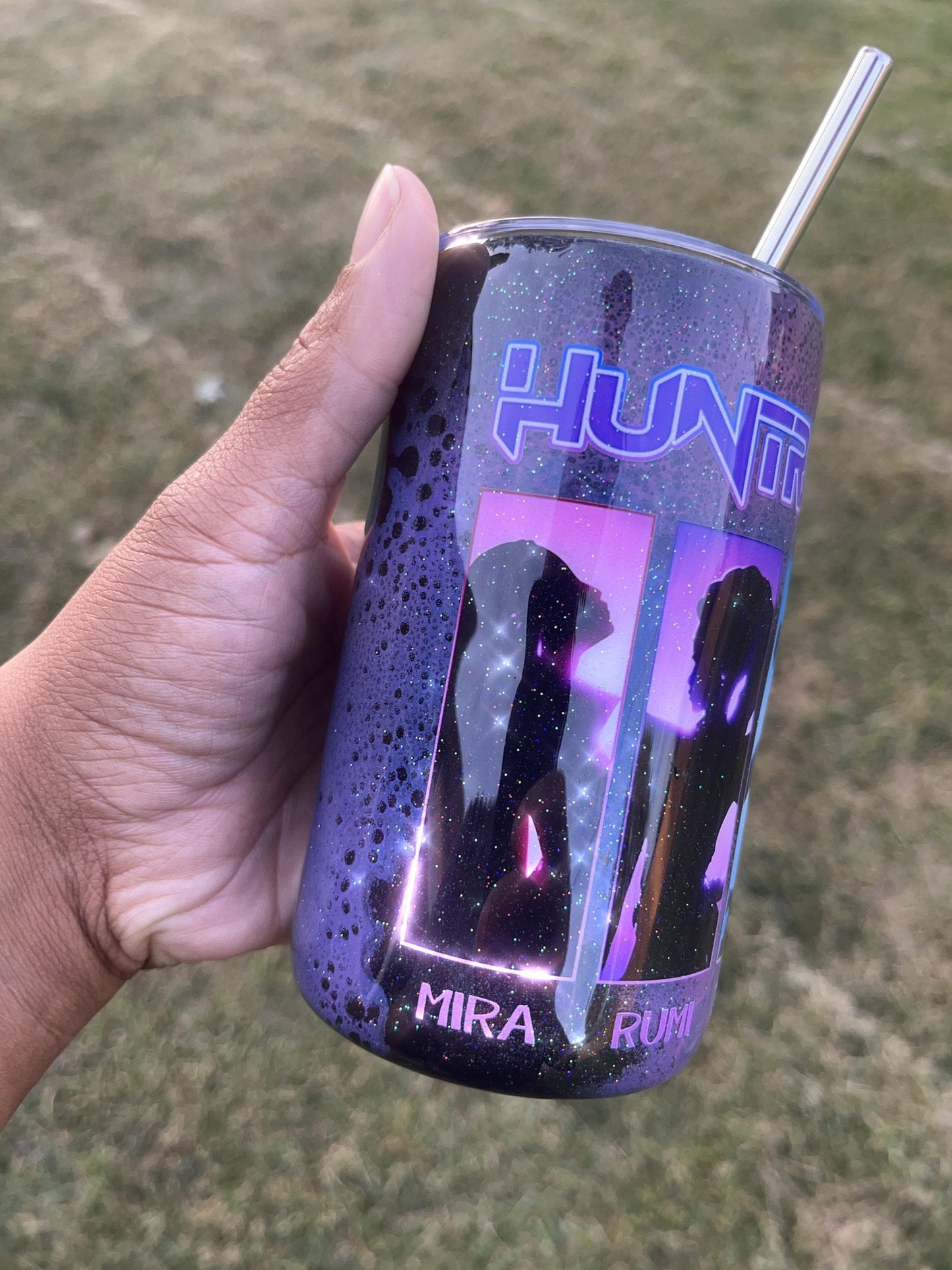 HUNTR/X Galaxy Tumbler – Featuring Rumi, Mira & Zoey Available in 12oz, 20oz, and 30oz