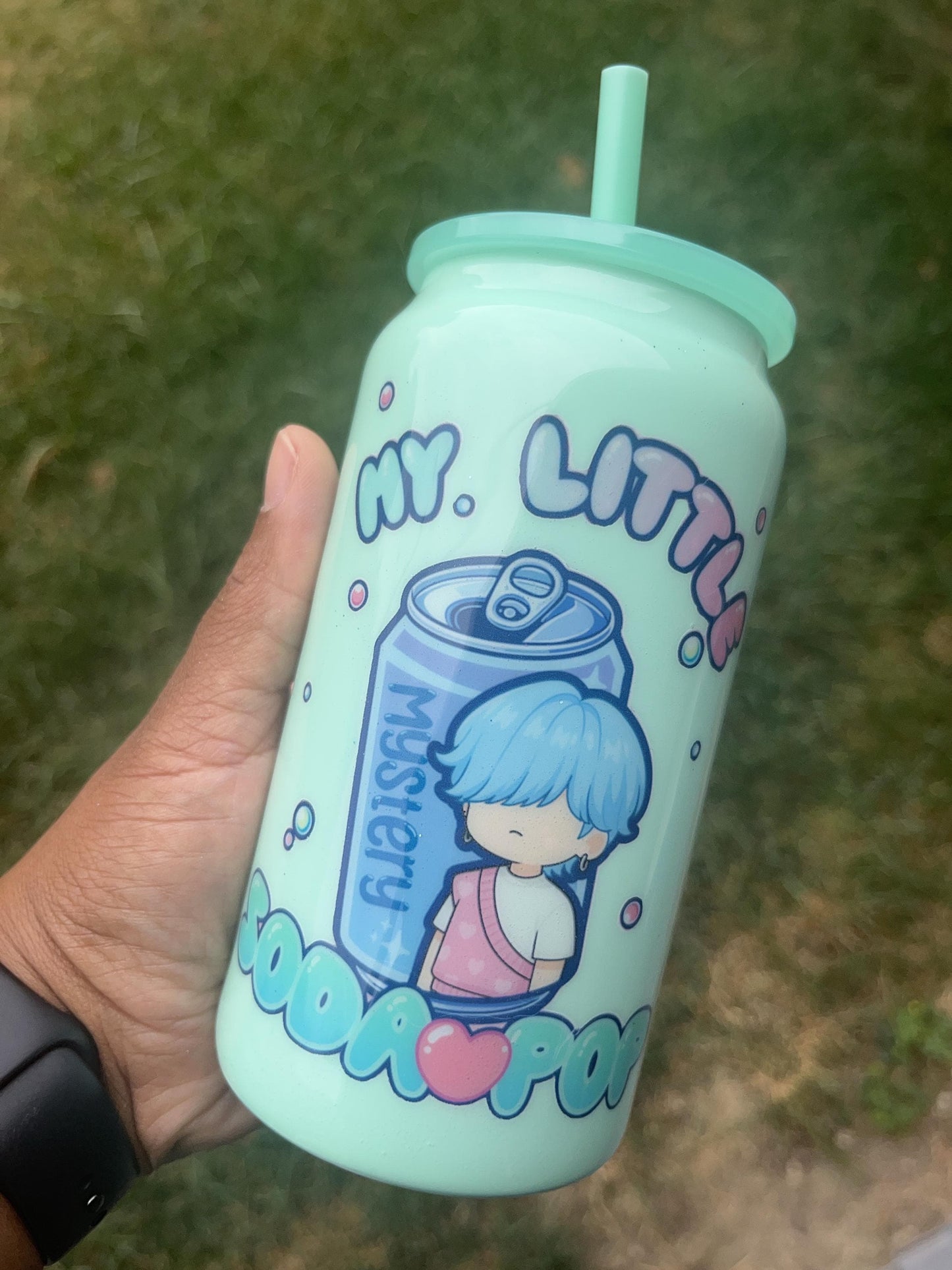 Handmade K-Pop Soda Pop Tumbler: 16oz Stainless Steel Can Cup