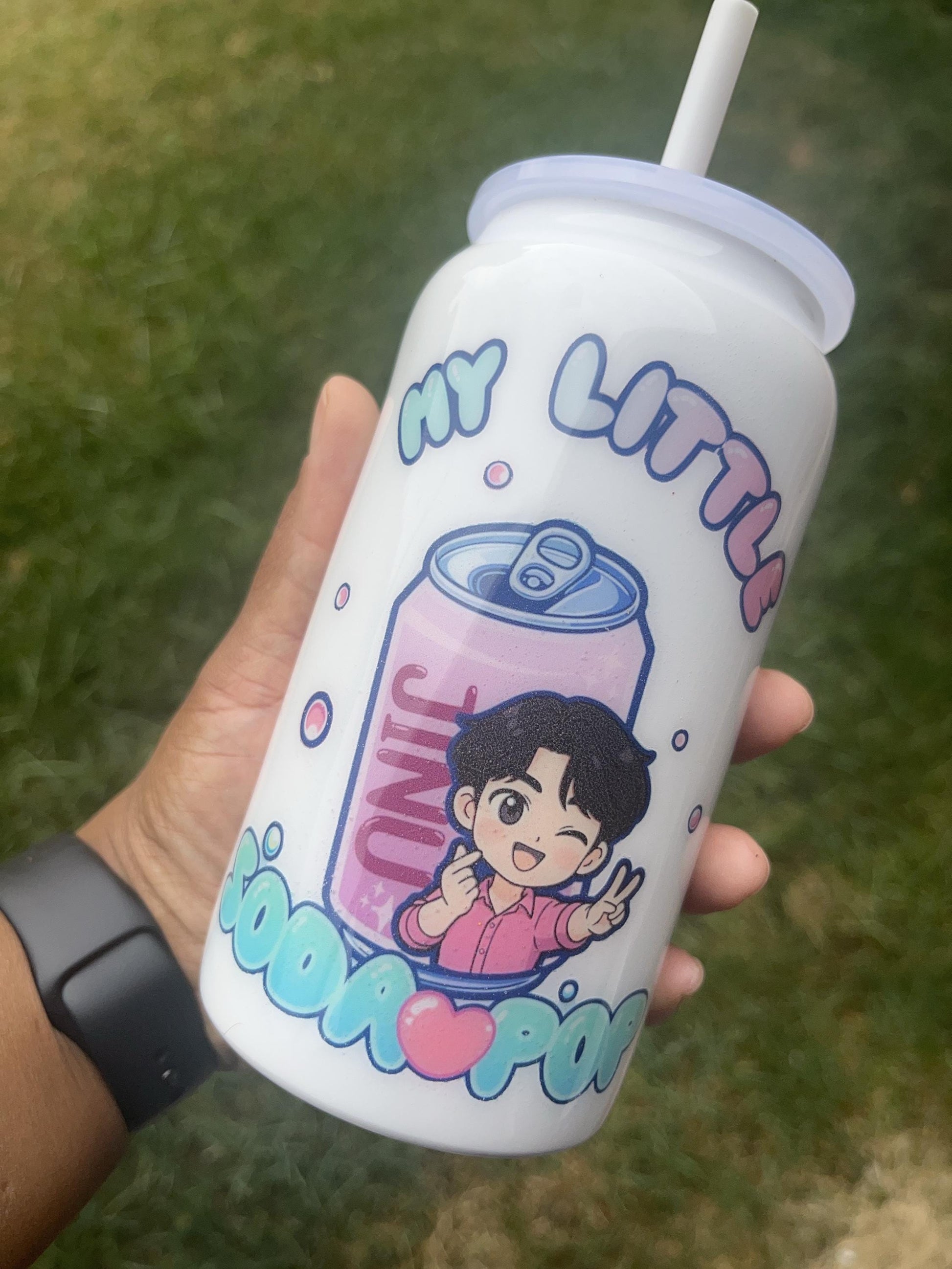Handmade K-Pop Soda Pop Tumbler: 16oz Stainless Steel Can Cup