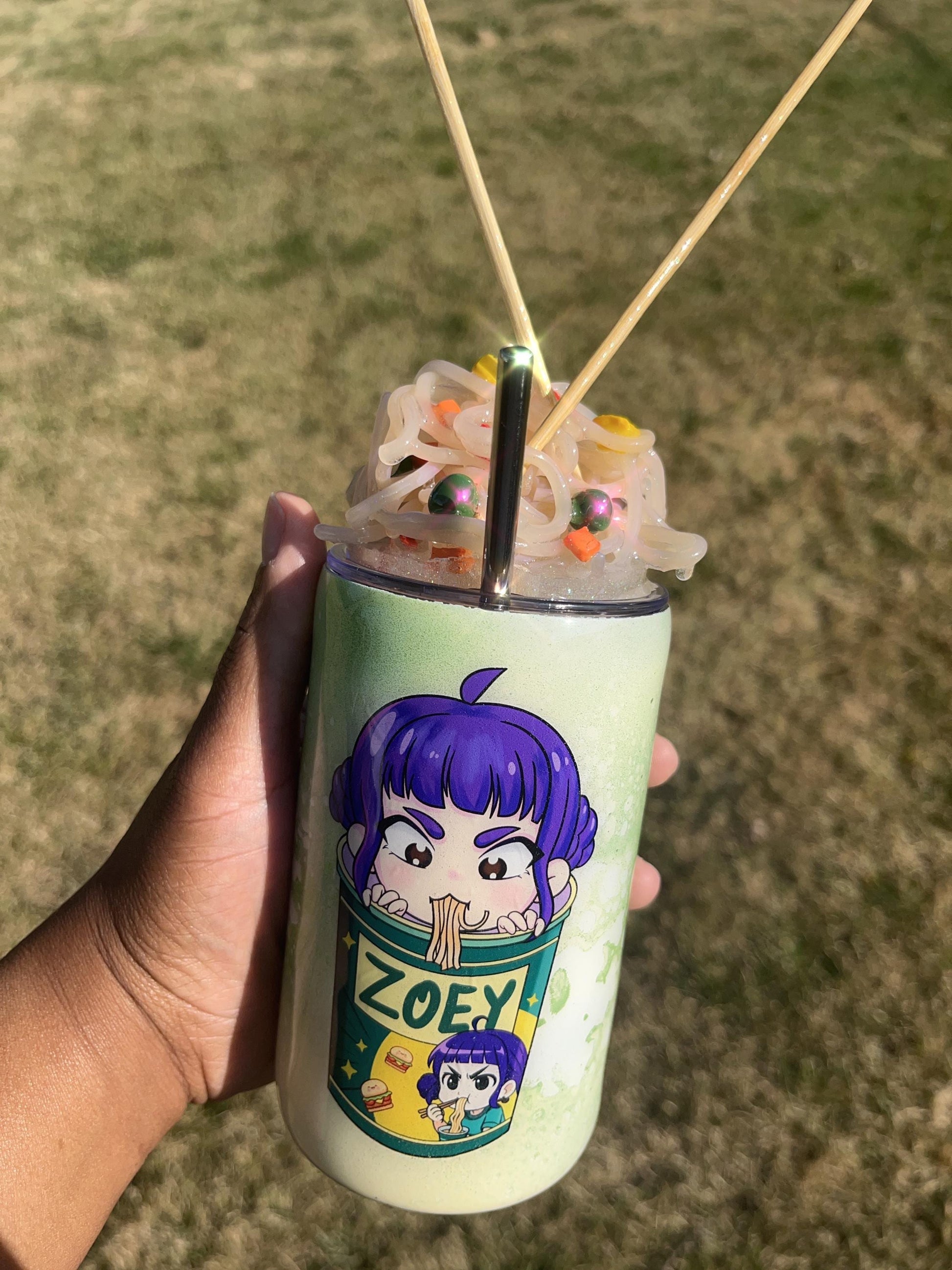 K-Pop Demon Hunters Ramen Tumbler with Magnetic Topper | Anime Cup | Kawaii Drinkware | Rumi, Zoey, Mira | Custom Name | 12oz-30oz