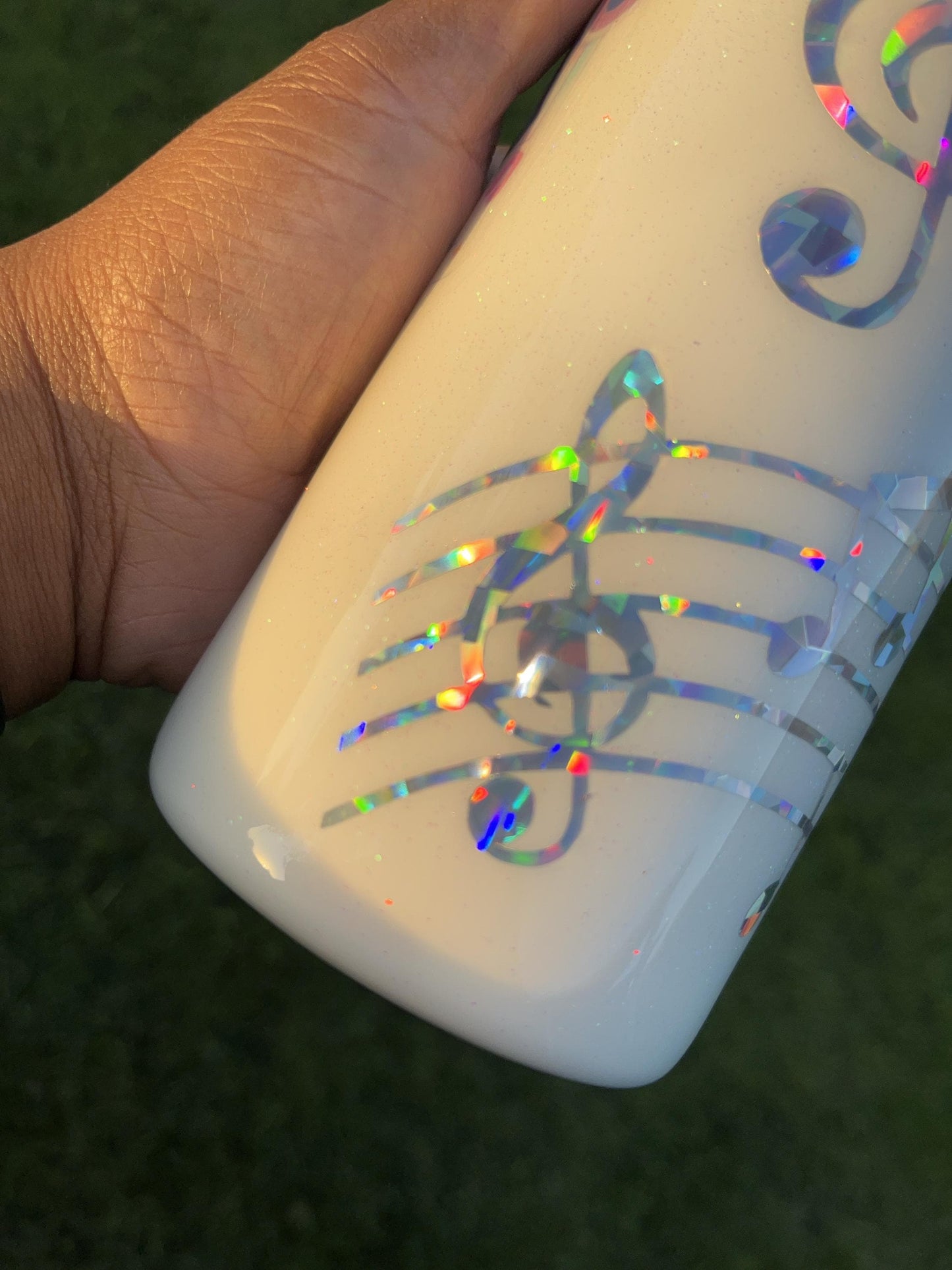 Kpop Demon Hunters “How It’s Done” Tumbler- 12oz 20oz 30oz Stainless Steel Glitter Cup with Straw Holographic Music Note Aesthetic Drinkware