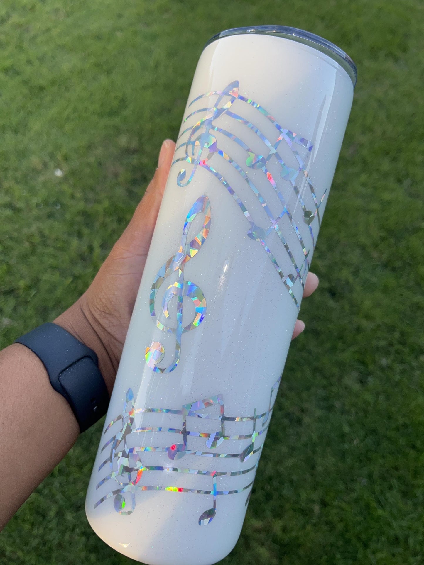 Kpop Demon Hunters “How It’s Done” Tumbler- 12oz 20oz 30oz Stainless Steel Glitter Cup with Straw Holographic Music Note Aesthetic Drinkware