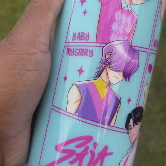 Saja Boys Tumbler Illustrated Cup Featuring Abby, Mystery, Baby, Jinu, Romance | Multiple Sizes | Cute Character Drinkware with Lid & Straw