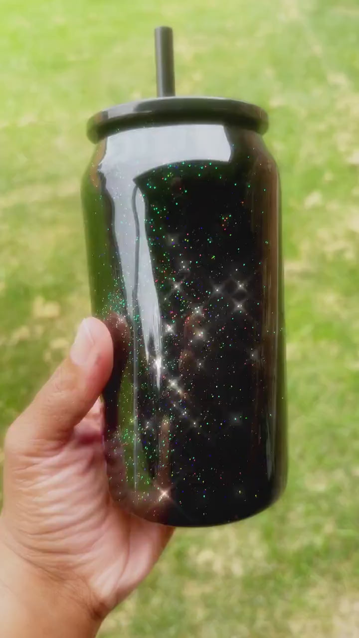 Glitter Can Tumbler: Derpy & Sussy, Whimsical Stainless Steel Cup