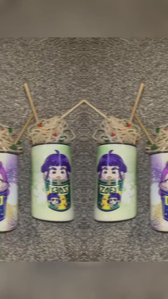 K-Pop Demon Hunters Ramen Tumbler with Magnetic Topper | Anime Cup | Kawaii Drinkware | Rumi, Zoey, Mira | Custom Name | 12oz-30oz