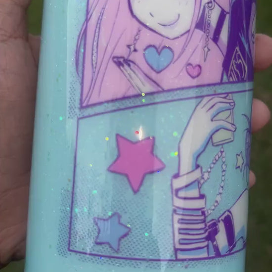 Handmade K-Pop Demon Hunters Tumbler | Anime-Inspired Stainless Steel Cup with Straw | Multiple Sizes