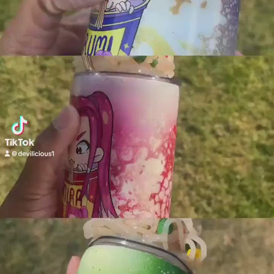 K-Pop Demon Hunters Ramen Tumbler with Magnetic Topper | Anime Cup | Kawaii Drinkware | Rumi, Zoey, Mira | Custom Name | 12oz-30oz