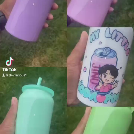 Handmade K-Pop Soda Pop Tumbler: 16oz Stainless Steel Can Cup