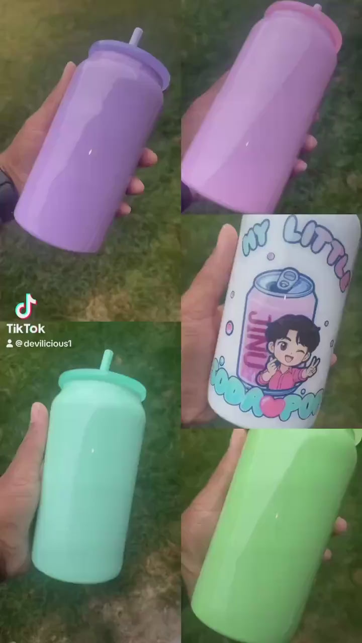 Handmade K-Pop Soda Pop Tumbler: 16oz Stainless Steel Can Cup